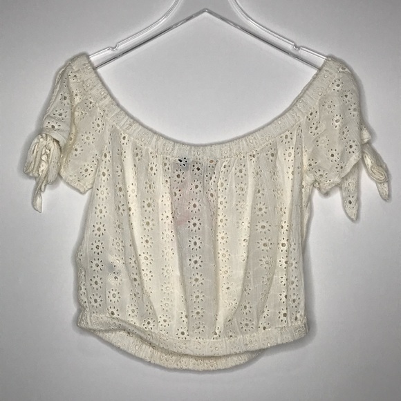 NWT Superdry White Amiee Bardot Eyelet Crop Top - Picture 3 of 8